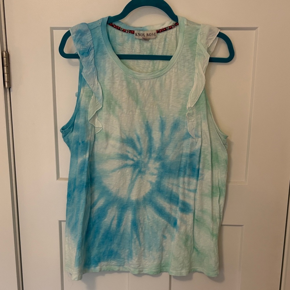 Know rose ruffle detail tie dye tank top - Picture 2 of 7